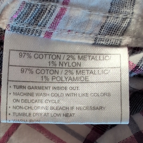 Ariat Women's Plaid Button-Down Shirt - Pink and Gray Embroided Back - Picture 7 of 11